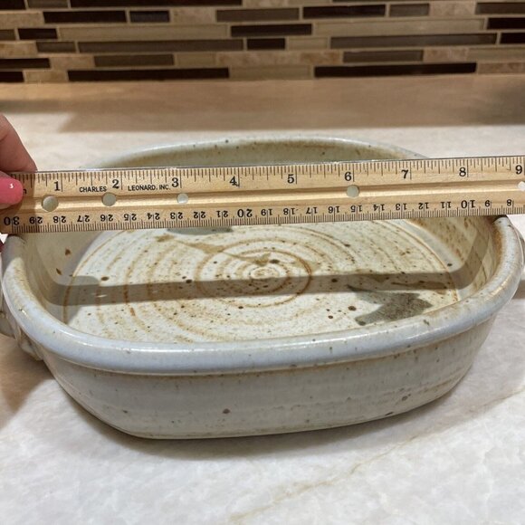 Vintage 90s Handmade Ovenware Decorative Art Pottery, Barbados, Signed - Picture 9 of 11